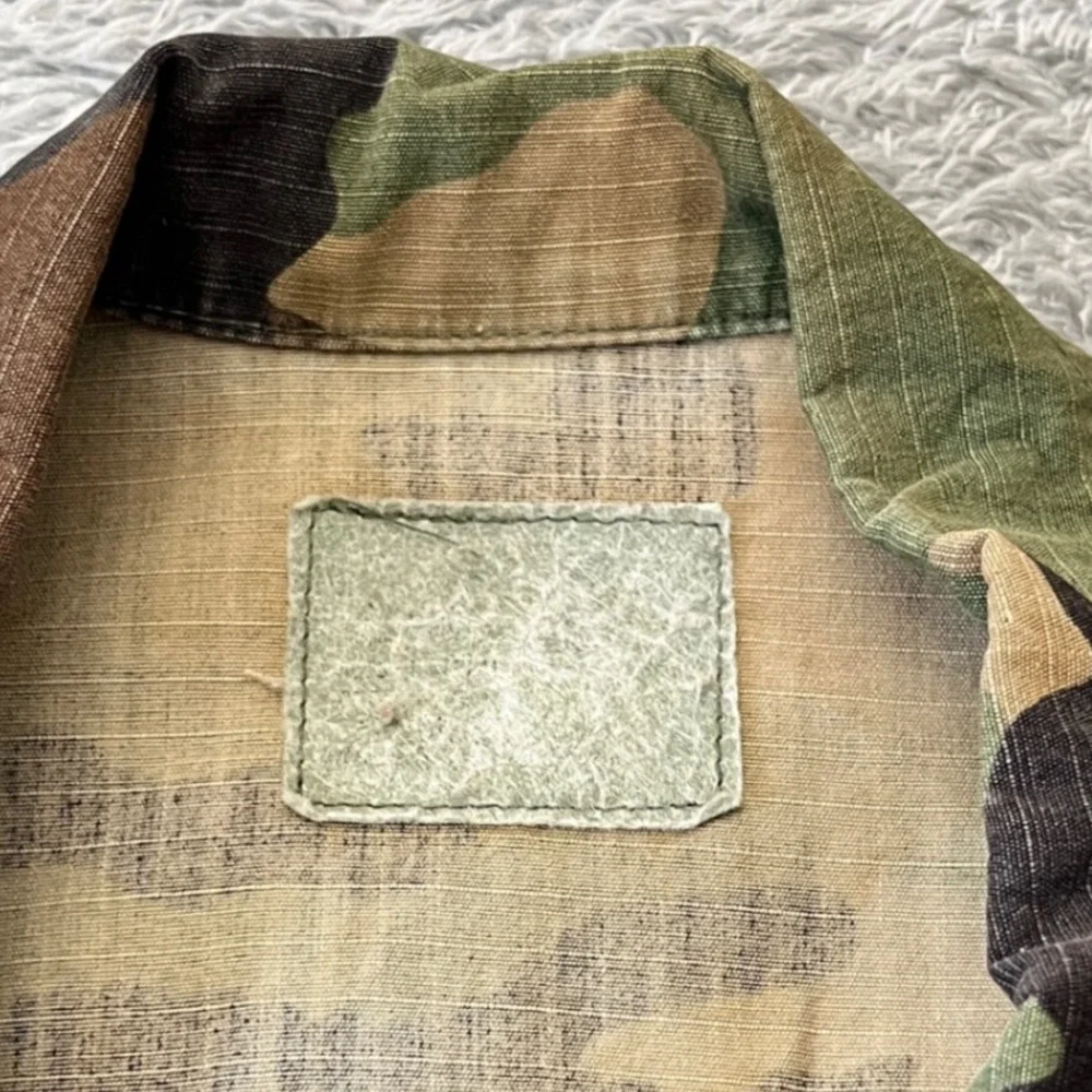 Vintage Mens Camouflage‎ Field Jacket Military Style Button Up Hunting Coat